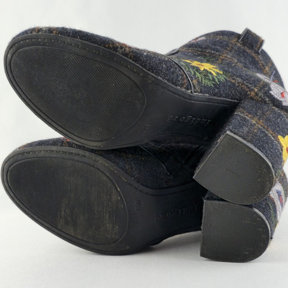 Indigo Rd Women's Juke Floral Embroidered Plaid Block Heel Booties Blue 6.5 - Picture 12 of 16